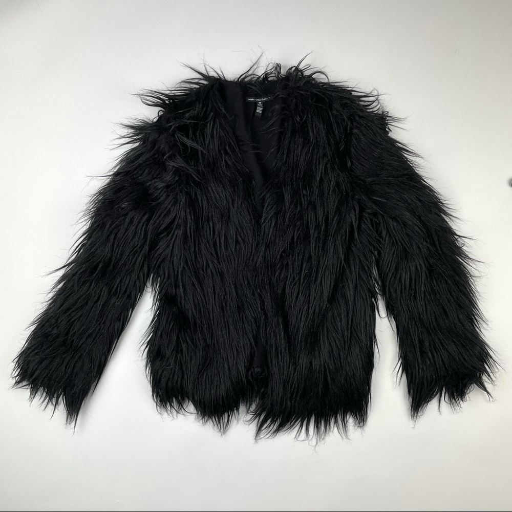 Urban Outfitters XS Black Shag Jacket